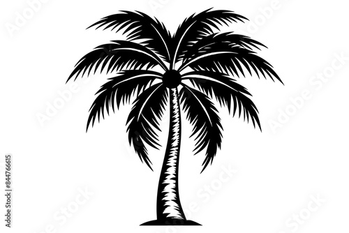 Coconut tree on a white background