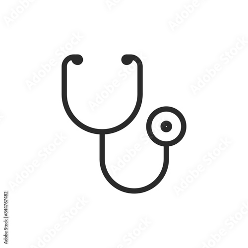 Stethoscope, linear style icon. medical examination. Editable stroke width