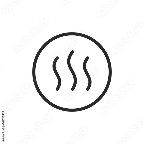 Aroma in circle, linear style icon. scent and fragrance. Editable stroke width