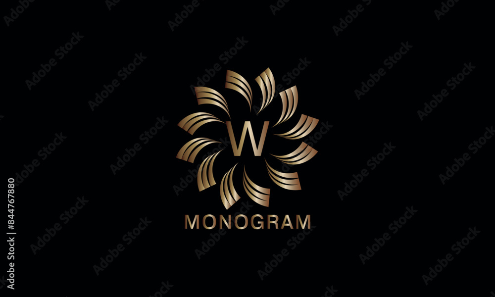 Luxury artistic monogram design template with initial letter W. Elegant, refined logo in vector illustration Luxury artistic monogram design template with initial letter W. Elegant, refined logo in vector illustration