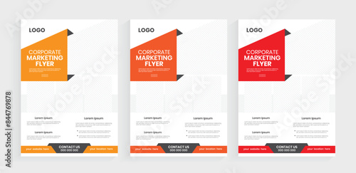 Corporate style flyer design, business proposal, new marketing handout set.