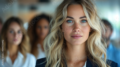 Wallpaper Mural beautiful elegant businesswoman with blue eyes being the boss Torontodigital.ca