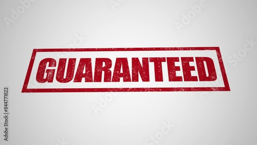 Red stamp guaranteed business imprint animation white background