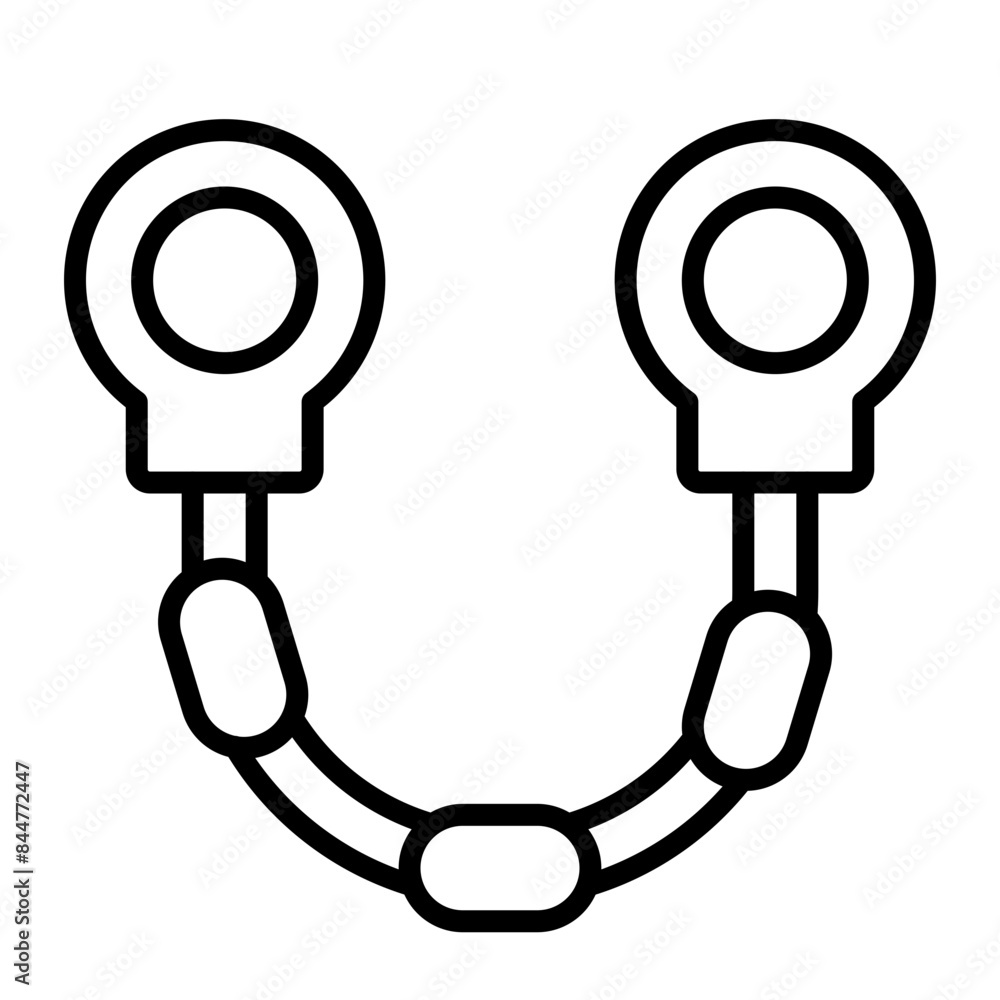 Handcuffs Vector Line Icon Handcuffs Vector Line Icon
