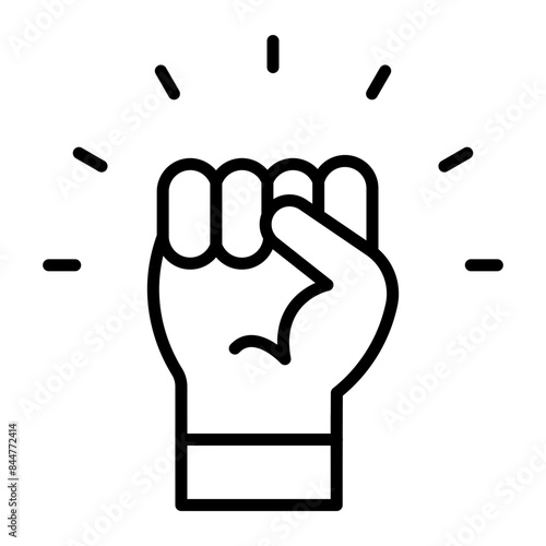 Protest Vector Line Icon