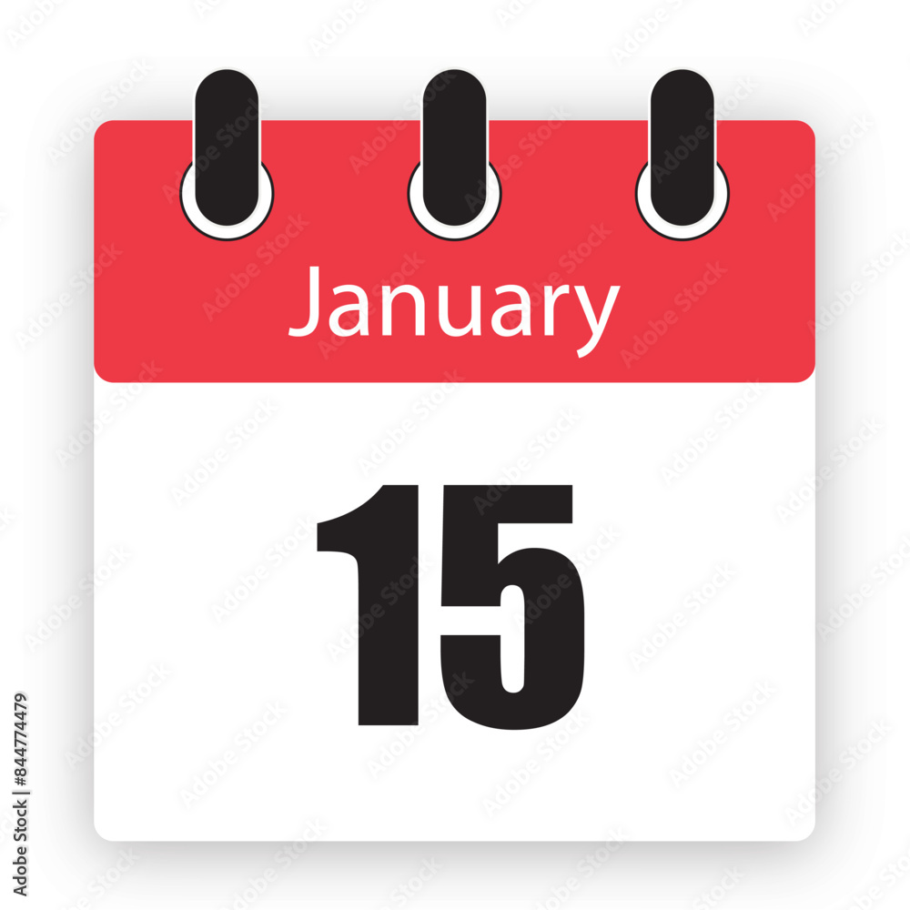 January 15 Calendar Reminder Icon Dairy Design Template Vector Illustration January 15 Calendar Reminder Icon Dairy Design Template Vector Illustration