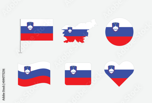 Free Download Vector Slovenia flag. Set of Slovenia Flags Collection. 
 - GFXLoad