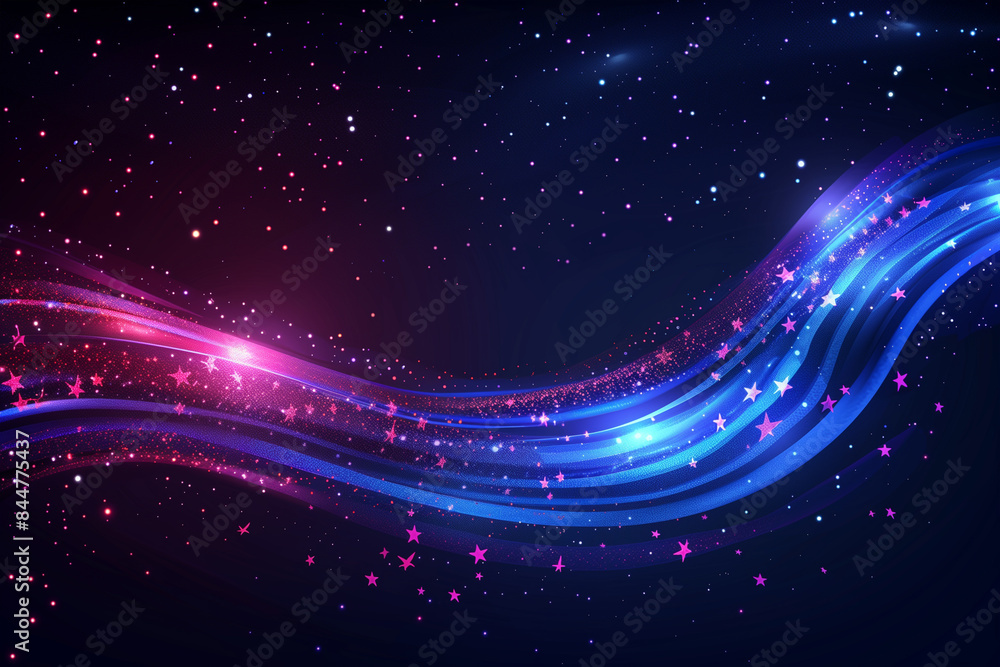 Fototapeta premium Abstract Blue And Pink Stars In Space