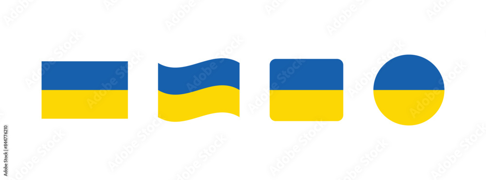 Obraz premium Vector Ukraine flag. Set of Ukraine Flags Collection. 