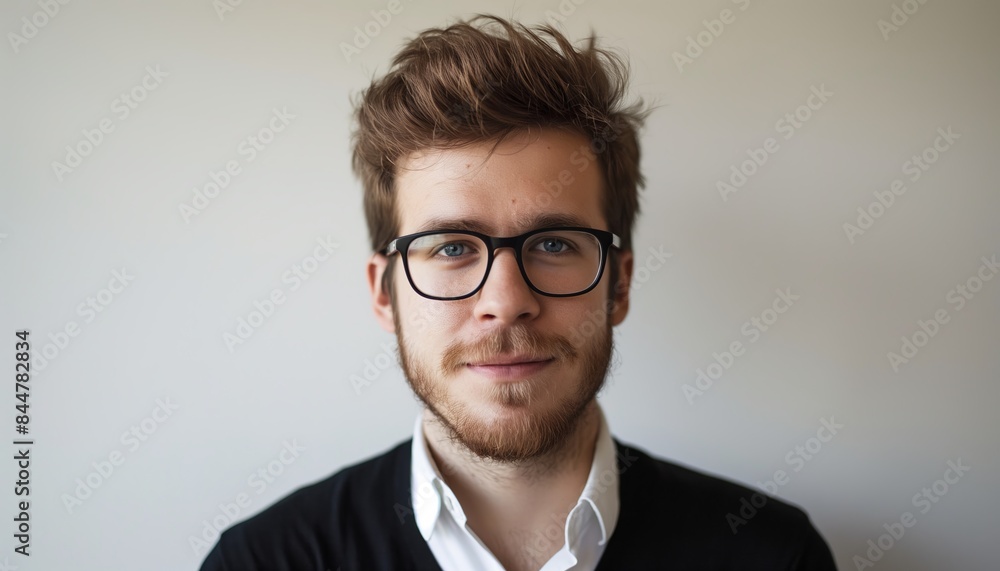 Calm man in formal attire with obscured face Calm man in formal attire with obscured face