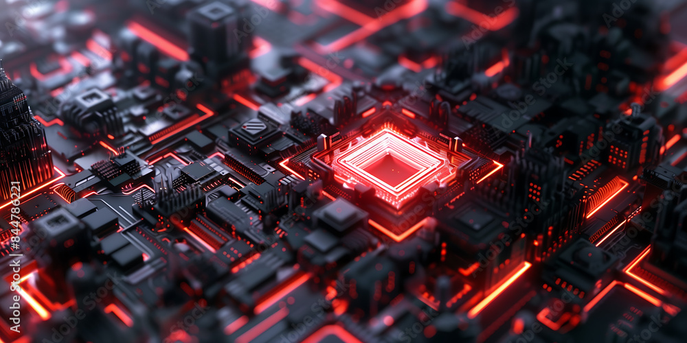 Futuristic CPU. Quantum processor. Big data processing database Futuristic CPU. Quantum processor. Big data processing database