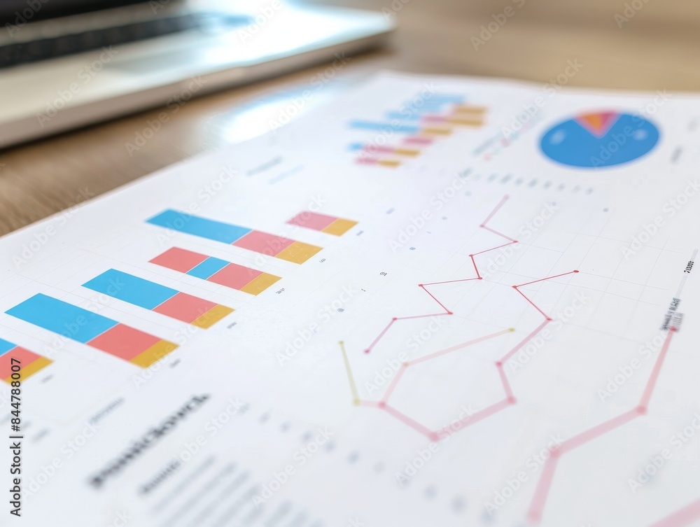 Financial Report Analysis with Detailed Charts Close-up View for Business and Investment Decisions Financial Report Analysis with Detailed Charts Close-up View for Business and Investment Decisions