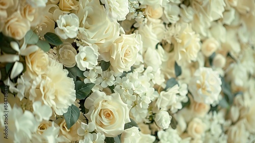 Artificial Flowers Wall for Background in vintage style, Flower Drawing
