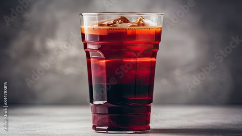 Thai tea, tall, plastic glass, no cover