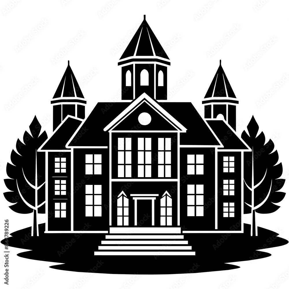 School and business together icon vector illustration School and business together icon vector illustration