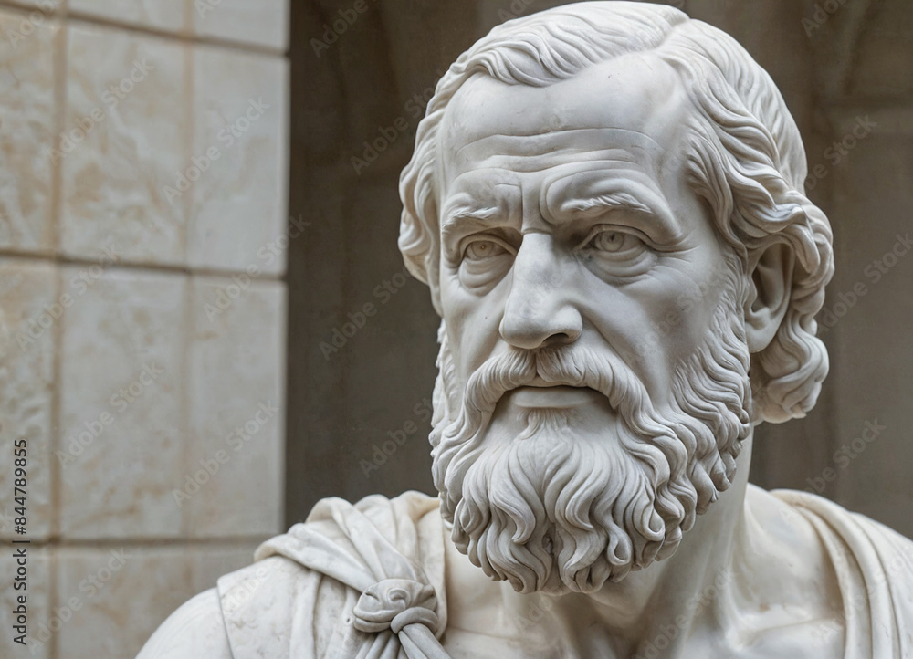 Conceptualizing Aristotle. A Statue Symbolizing Greek Culture and Antiquity. Generative AI Conceptualizing Aristotle. A Statue Symbolizing Greek Culture and Antiquity. Generative AI