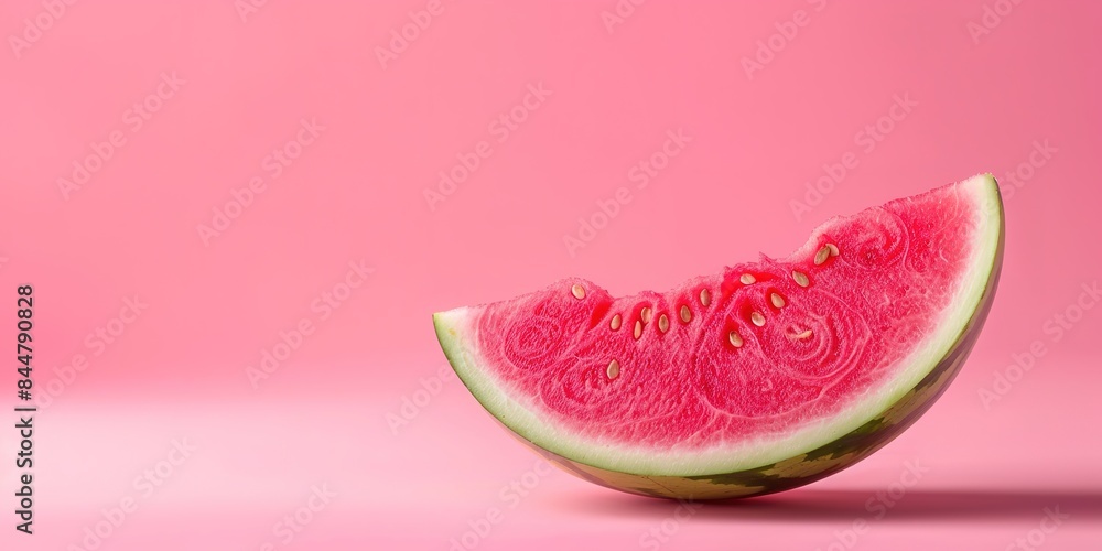 Slice of juicy watermelon on a pink background. Slice of juicy watermelon on a pink background.