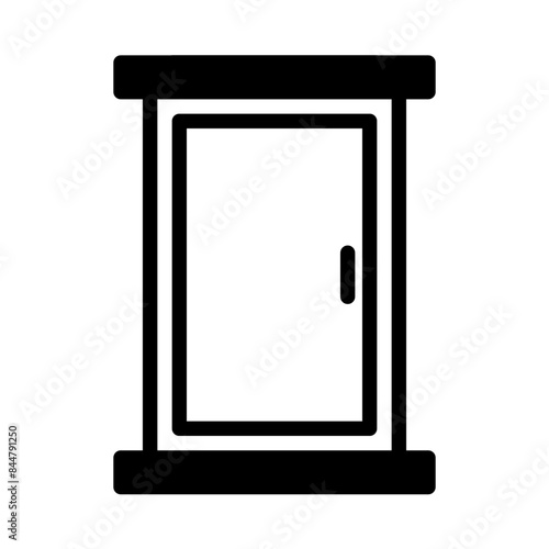 Door icon or logo illustration outline black filled style