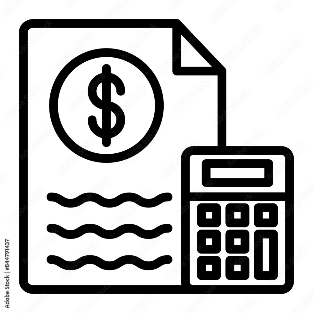 Bookkeeping Vector Line Icon Bookkeeping Vector Line Icon