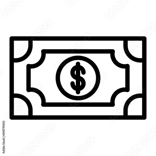 Obraz na plátně Banknote Vector Line Icon