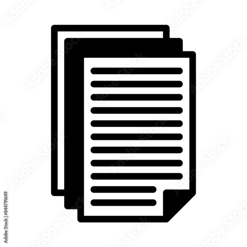 paper icon or logo illustration outline  black filled style