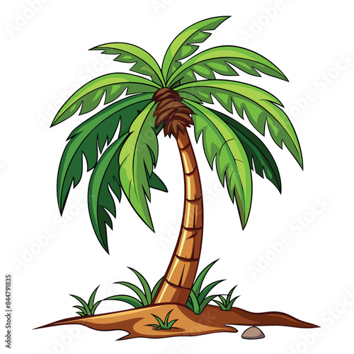 palm tree on white