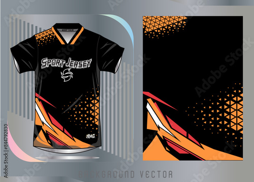 Background vector, jersey sport shirt template design for soccer Sport, basket ball, running uniform in front view, Shirt mockup Vector, design very simple and easy to custom