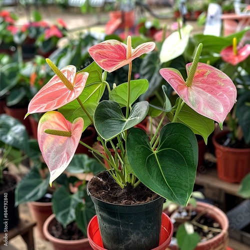 Anthuriums or Anthurium in Chiapas Nurseries, Anturios o Anthurium en Viveros de Chiapas photo