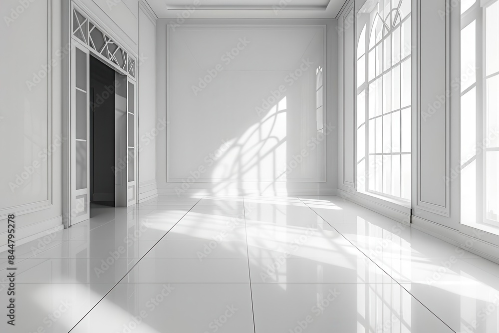 Obraz premium Empty white room interior with clean lines