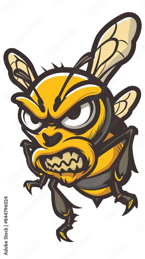 Angry hornet, wasp, or bee mascot clip art. Vector illustration with simple gradient Angry hornet, wasp, or bee mascot clip art. Vector illustration with simple gradient