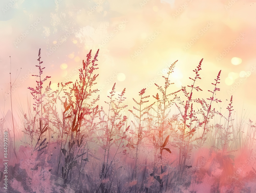 Pastel gradient summer scene with soft colors Pastel gradient summer scene with soft colors