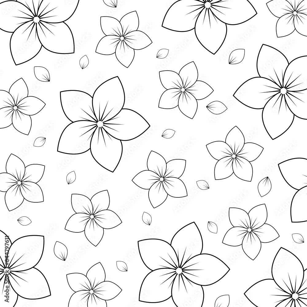 Obraz premium Floral abstract seamless pattern. Vector background illustration.