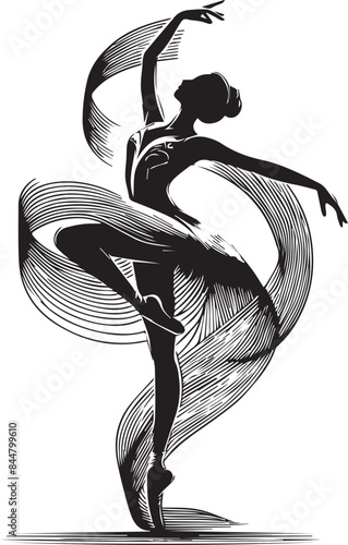 Editable ballerina vector illustration