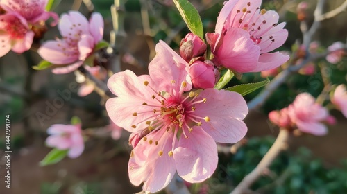 Pink peach Kiku in bloom