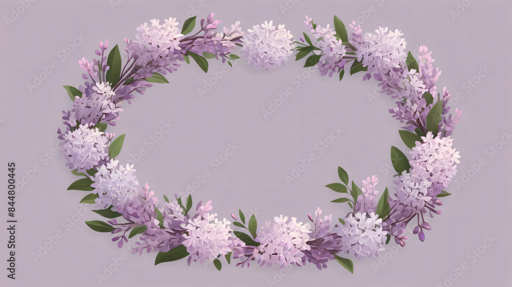 a wreath of light lilac flowers for design transparent background png