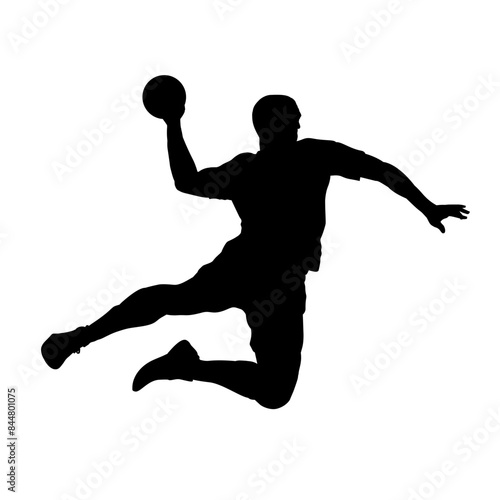 handball player silhouette vector illustration
