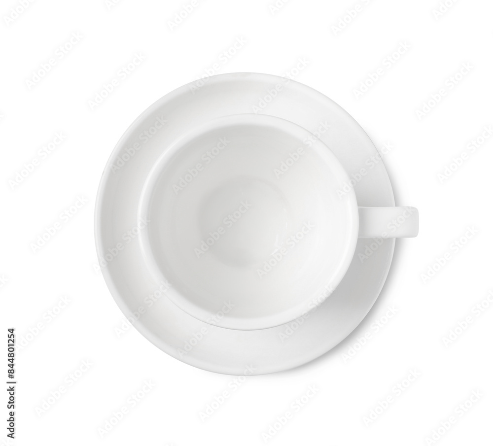 Empty coffee cup isolated on white, top view Empty coffee cup isolated on white, top view