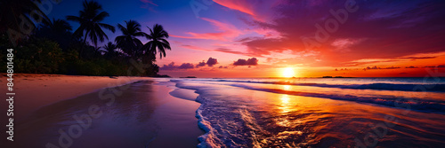 Nature Sunset Beach Web Banner Background  Web Cover Image  Footer Image 