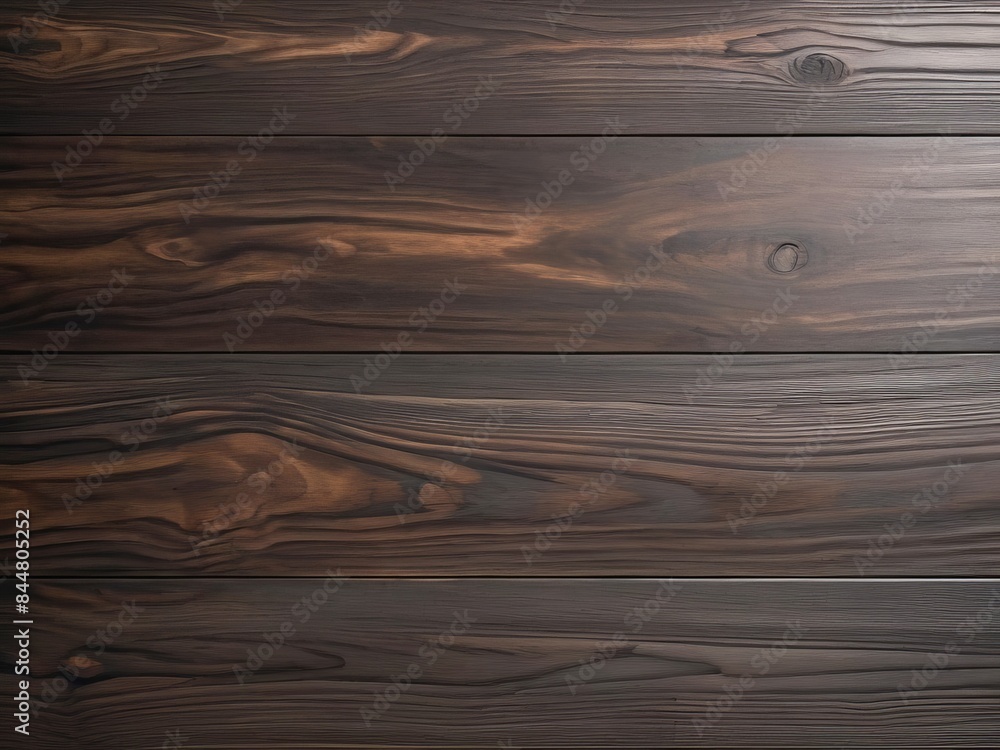 Fototapeta premium Texture of dark noble polished wood. Horizontal wooden boards with natural patterns background