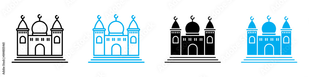Mosque Icon Perfect for Islamic Architecture and Worship Designs Mosque Icon Perfect for Islamic Architecture and Worship Designs