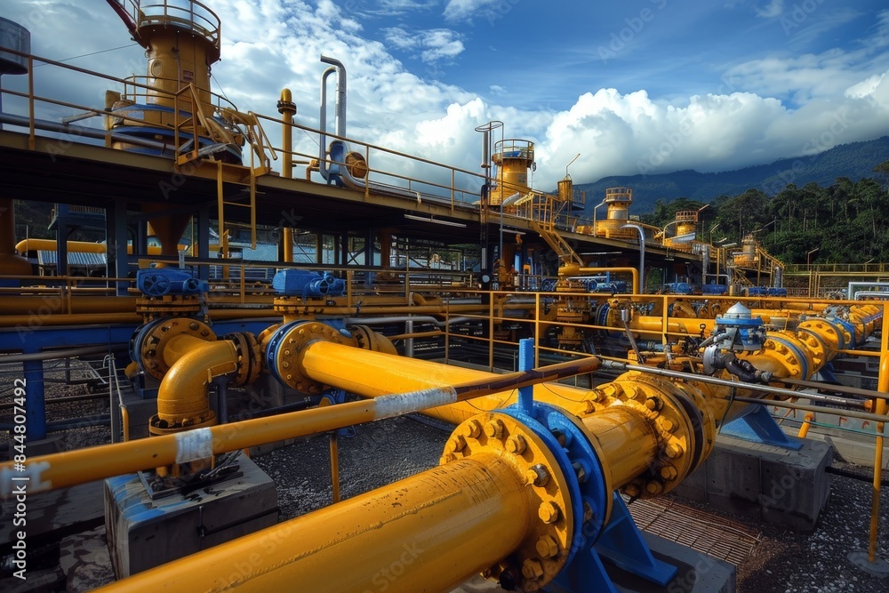 Industrial Gas Processing Plant with Pipelines Industrial Gas Processing Plant with Pipelines