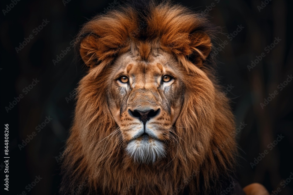 Majestic Lion with Intense Gaze Majestic Lion with Intense Gaze