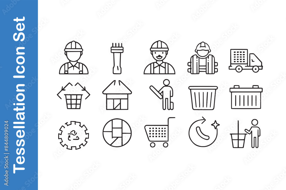 Tessellation day icon set with vector collections. Tessellation day icon set with vector collections.