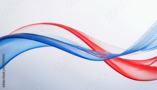 Backdrop with Red, White and Blue Waves on a Glowing Blue Background