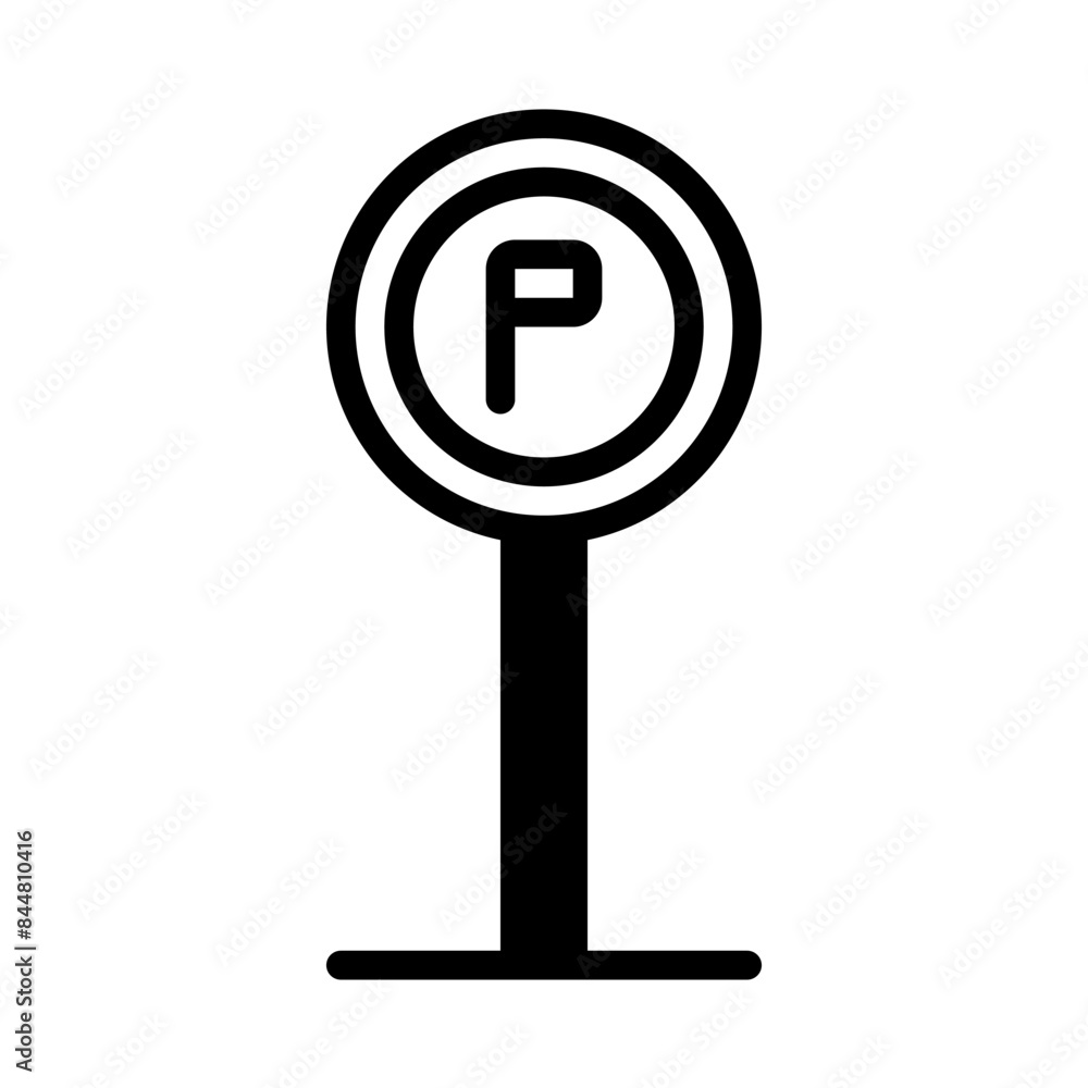 Parking icon or logo illustration outline black style Parking icon or logo illustration outline black style