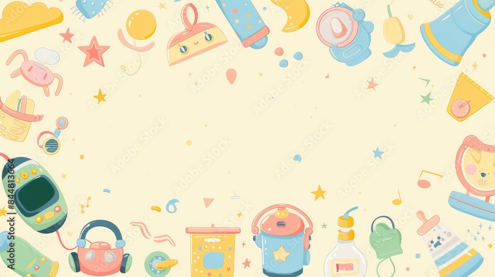 Cute Hand-Drawn Frame with Pastel Colors. Cute Hand-Drawn Frame with Pastel Colors.
