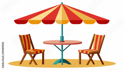 beach chairs and umbrellas