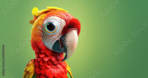 Cute Cartoon Parrot with Bo...