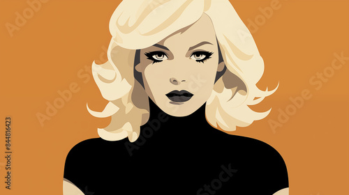 レトロな雰囲気のブロンド女性
Blonde woman with a retro look