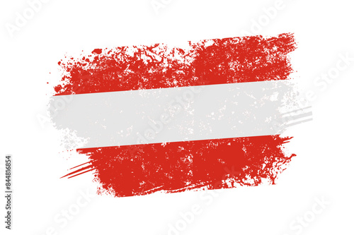 Austria flag with grunge effect - vector illustration